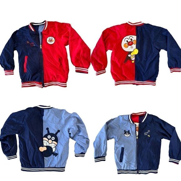 Vintage ANPANMAN kids collection Reversible Bomber Jacket Anima 4T 5T Japanese - Picture 1 of 10